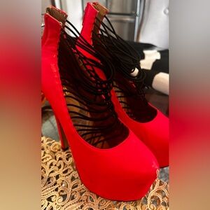Used hot pink platform shoes